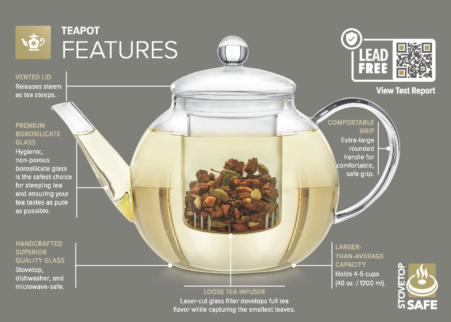 Teabloom Elegant Glass Teapot & Infuser – Brew, Bloom & Enjoy