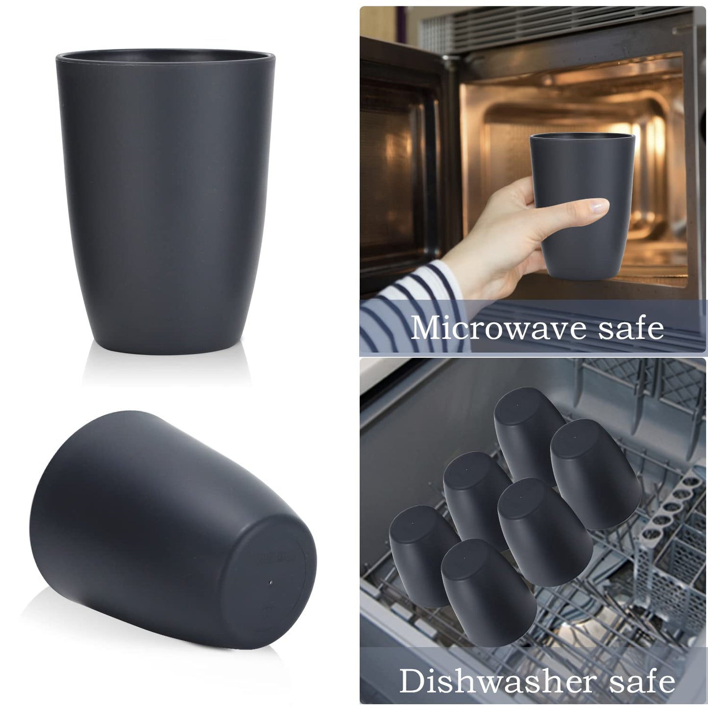 Wheat Straw Cups 8 PCS Good Alternative to Plastic Reusable Cups 20 oz Unbreakable Drinking Cup Reusable Dishwasher Safe Water Plastic Glasses Colorful Series