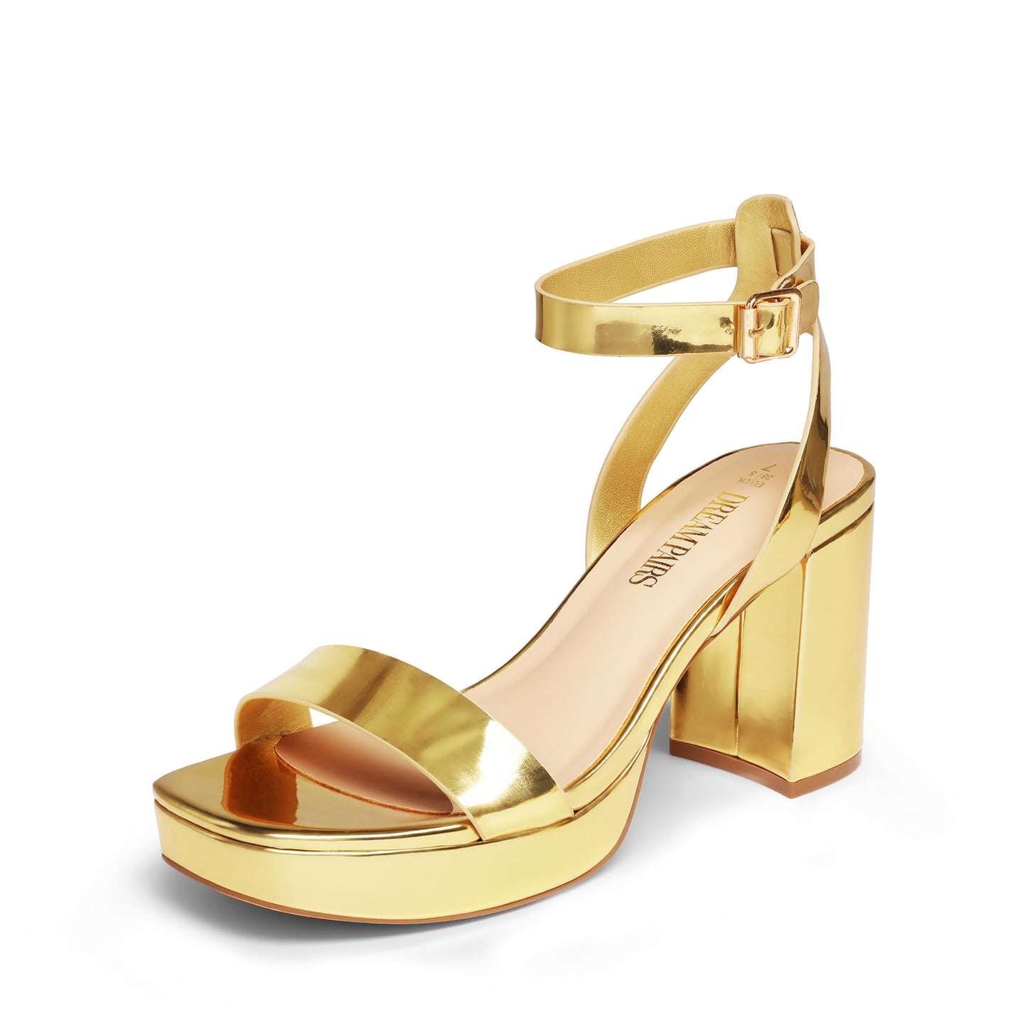 DREAM PAIRS Platform Heels for Women High Block Chunky Open Toe Ankle Strap Heels Fashion Wedding Party Evening Prom Dance Dress Pump Sandals Shoes
