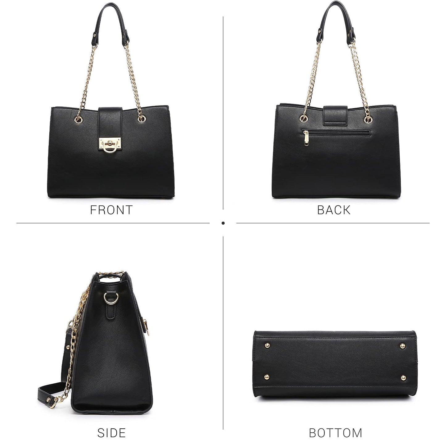 Dasein Lederhandtasche, Tragetasche, Hobo-Tasche für Damen, Schultertasche, Henkeltasche oben, Umhängetasche mit passender Clutch