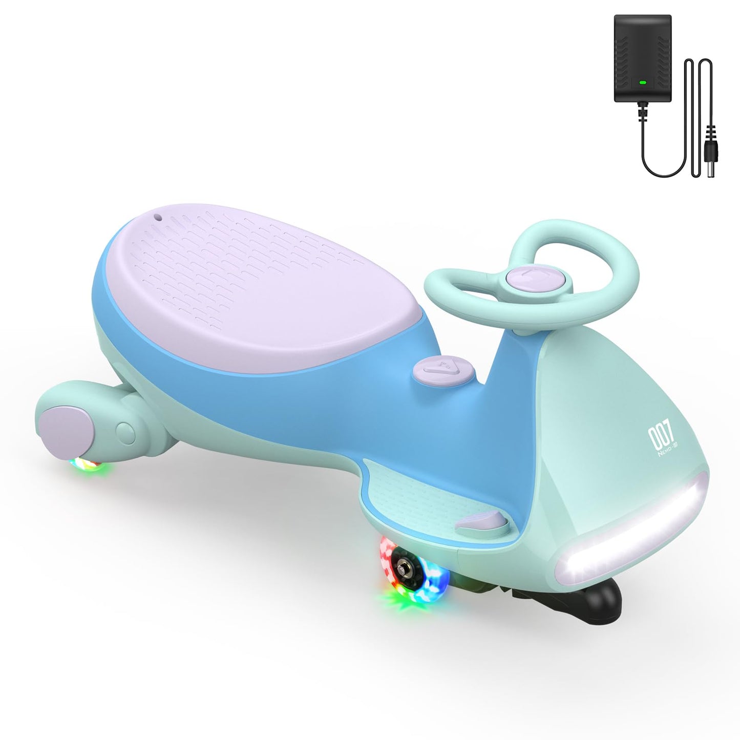 12V N7 Pro Electric Wiggle Car – Pedal-Powered Fun for Kids, Lights & Bluetooth Ride-On (by Fanttik)