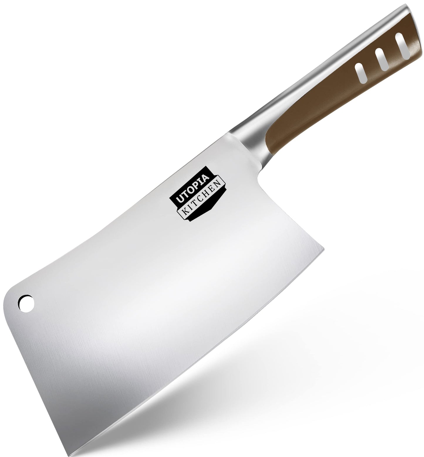 Utopia Kitchen 8 Inch Cleaver Knife Stainless Steel Chopper Butcher Knife for Home Kitchen and Restaurant Black