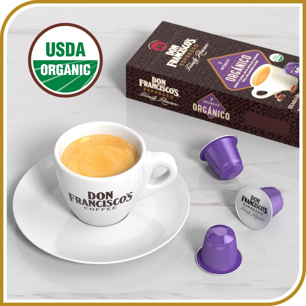 Don Francisco's and Cafe La Llave Espresso Capsule Variety Pack - 50 Recyclable Aluminum Pods Compatible with Nespresso Originalline - Premium Coffee with 4 Flavors and Intensities