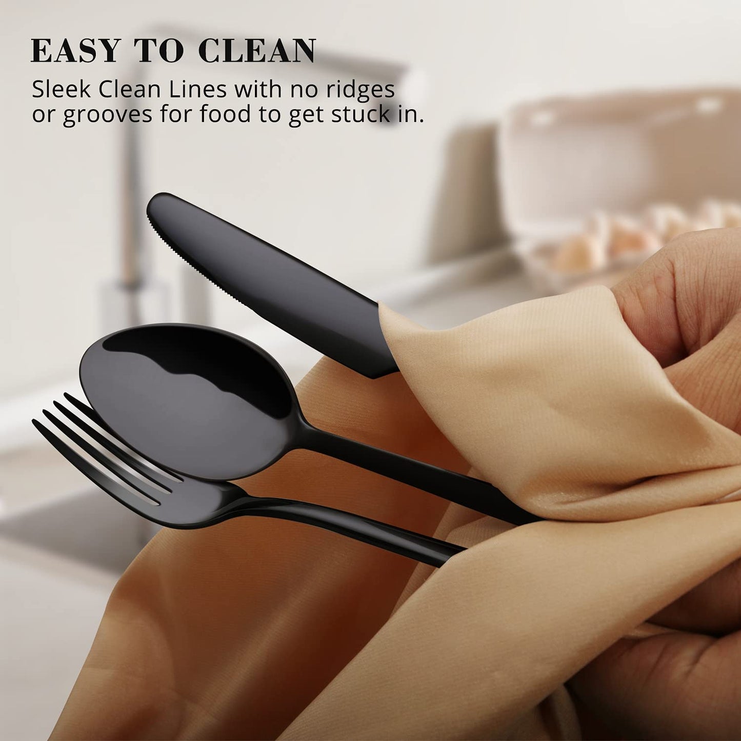 KINGSTONE Besteckset, 20-teiliges Besteckset für 4 Personen, Besteck aus Edelstahl 18/10, hochglanzpoliert, spülmaschinenfest, für Zuhause, Restaurant, Hochzeit, Party (Silber, 20-teilig für 4)