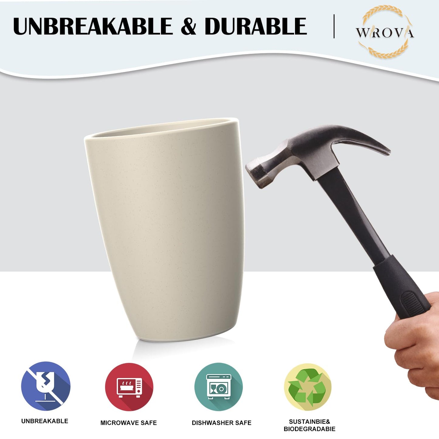 Wheat Straw Cups 8 PCS Good Alternative to Plastic Reusable Cups 20 oz Unbreakable Drinking Cup Reusable Dishwasher Safe Water Plastic Glasses Colorful Series