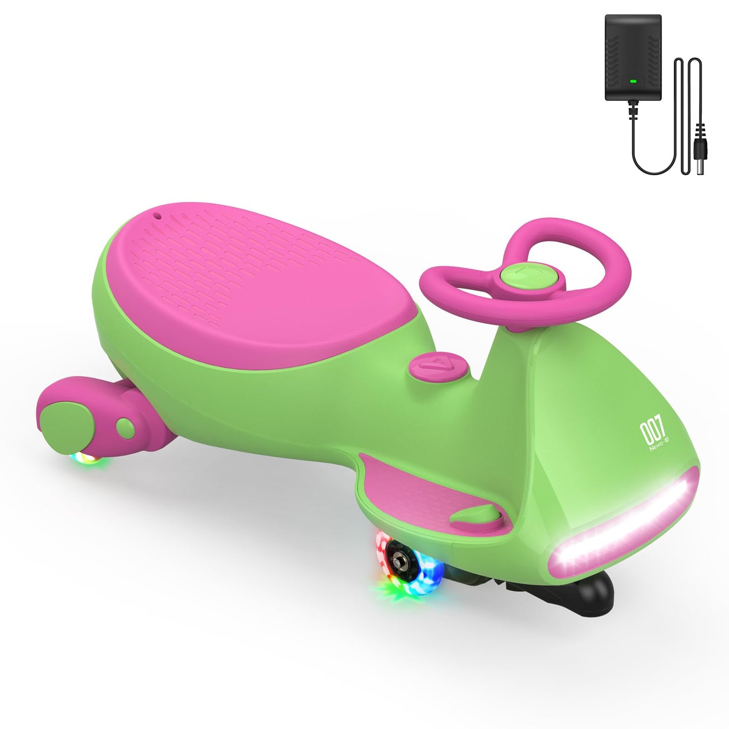 12V N7 Pro Electric Wiggle Car – Pedal-Powered Fun for Kids, Lights & Bluetooth Ride-On (by Fanttik)