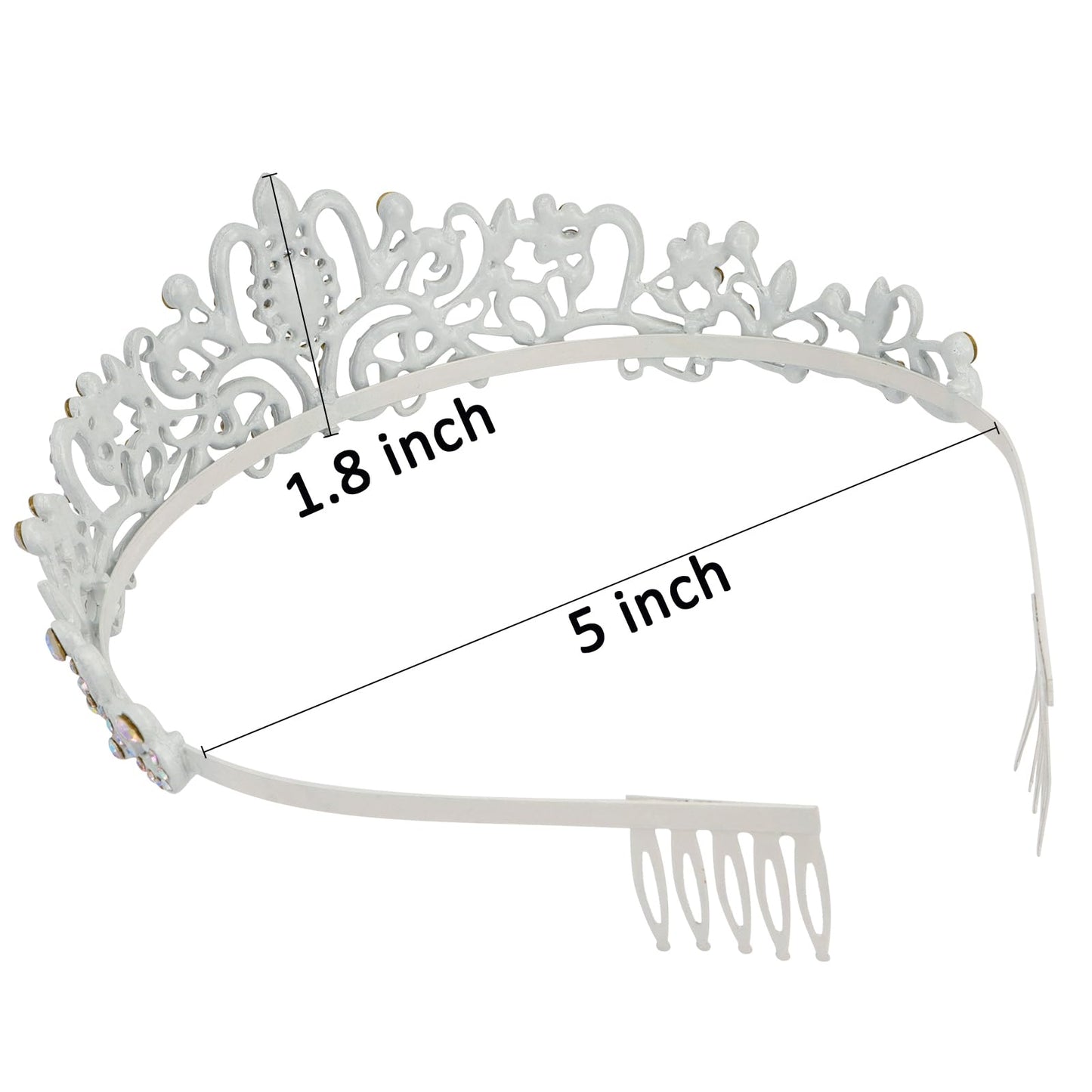 COCIDE Tiara Crystal Crowns Princess Rhinestone Crown with Combs Bride Headbands Bridal Wedding Prom Birthday Party Hair Accessories Jewelry for Women Girls (Silver)