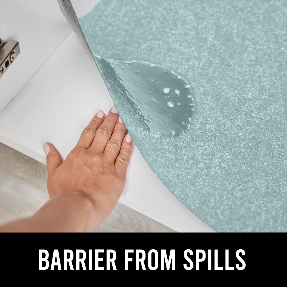 Gorilla Grip LeakGuard, nicht klebende Unterspülmatte für Küchenschränke, 24 x 40, wasserdichte, schnell trocknende Regaleinlage, langlebige, saugfähige Filzmatten für Badezimmerwaschbecken, Schränke, Kommoden, Damast, Taupe-Creme