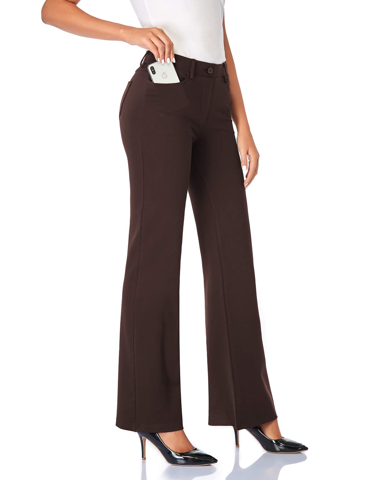 Pantalon extensible pour femme Tapata 28''/30''/32''/34'' avec poches, taille haute, petite, taille standard pour le travail au bureau
