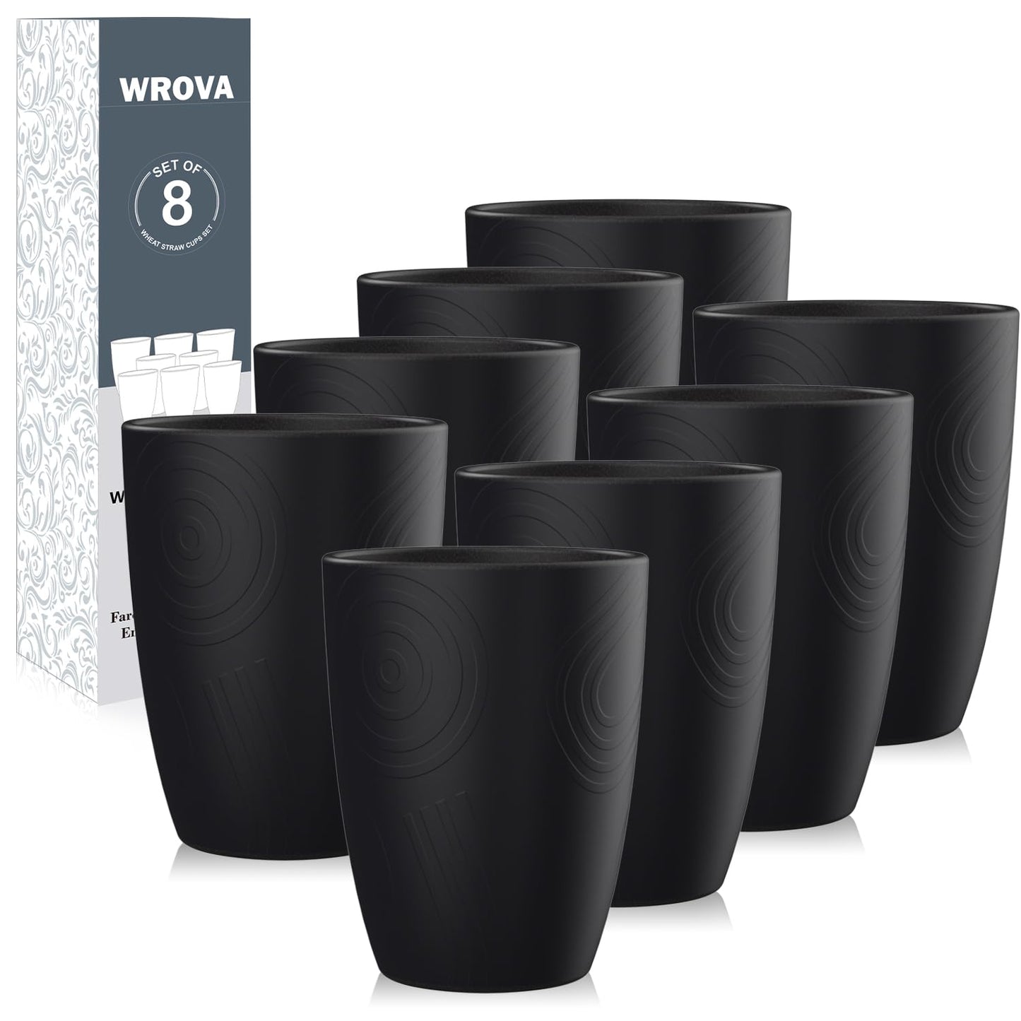 Wheat Straw Cups 8 PCS Good Alternative to Plastic Reusable Cups 20 oz Unbreakable Drinking Cup Reusable Dishwasher Safe Water Plastic Glasses Colorful Series