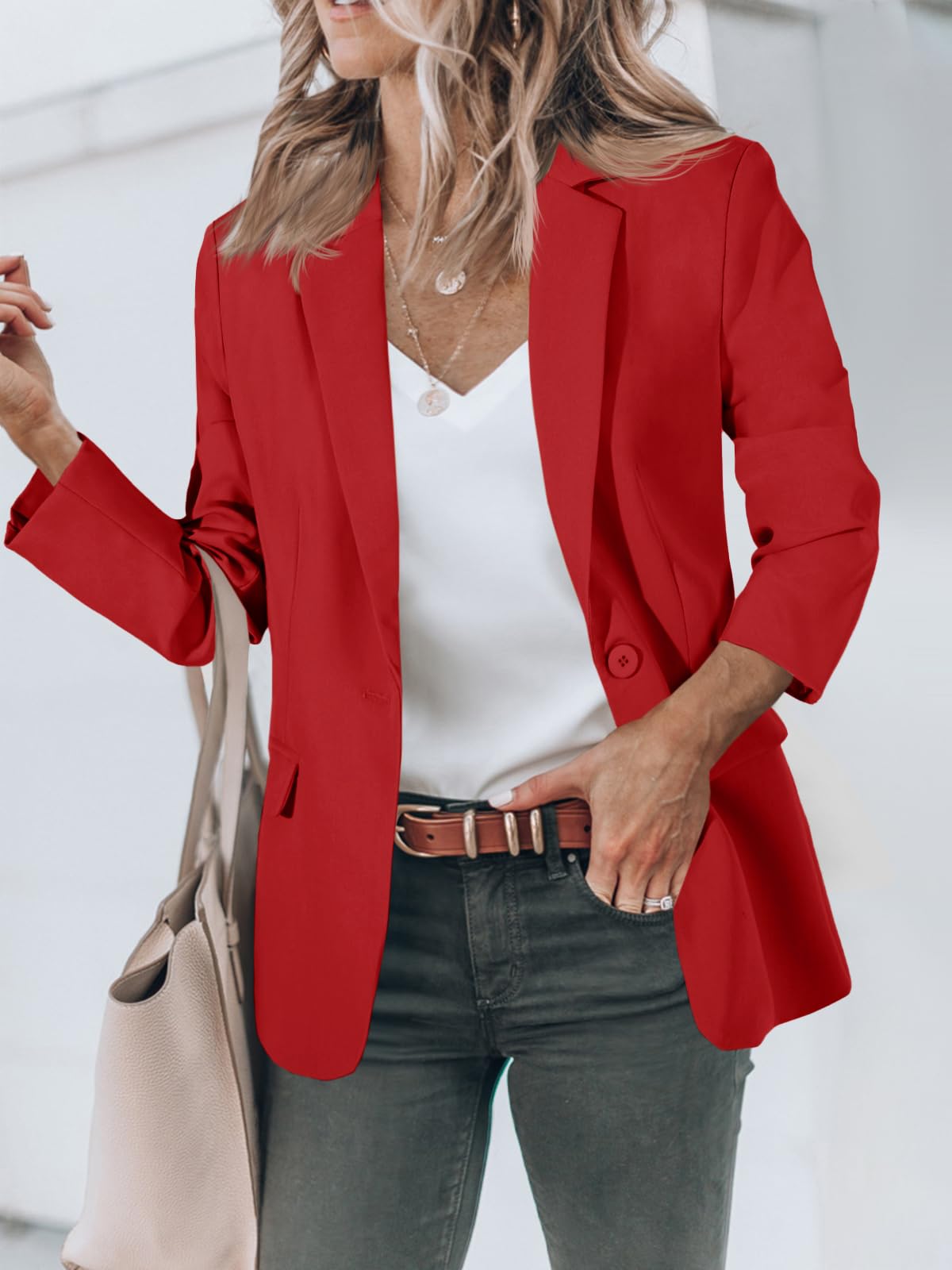 Blazers pour femmes Cicy Bell Vestes de costume à manches longues ouvertes sur le devant Tenues décontractées pour le travail