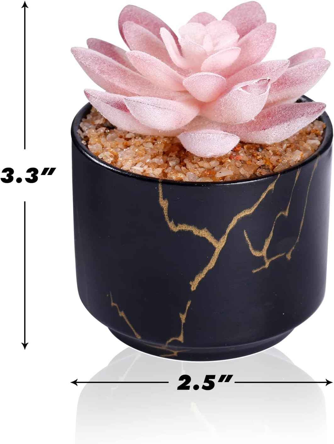 Artificial Plants and Succulents in 2 White Ceramic Pots,Small Fake Plants for Office and Desk Decor,Bathroom, Bedroom,Shelves for Women