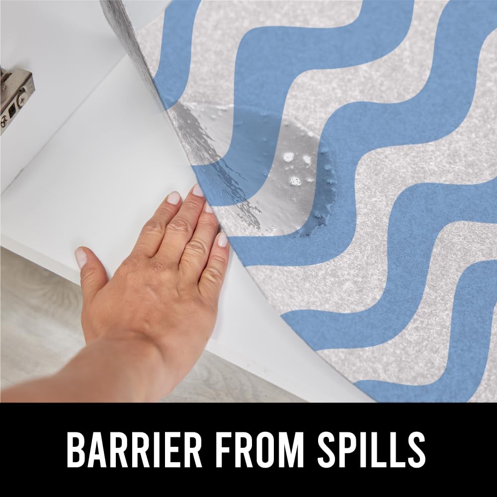 Gorilla Grip LeakGuard, nicht klebende Unterspülmatte für Küchenschränke, 24 x 40, wasserdichte, schnell trocknende Regaleinlage, langlebige, saugfähige Filzmatten für Badezimmerwaschbecken, Schränke, Kommoden, Damast, Taupe-Creme