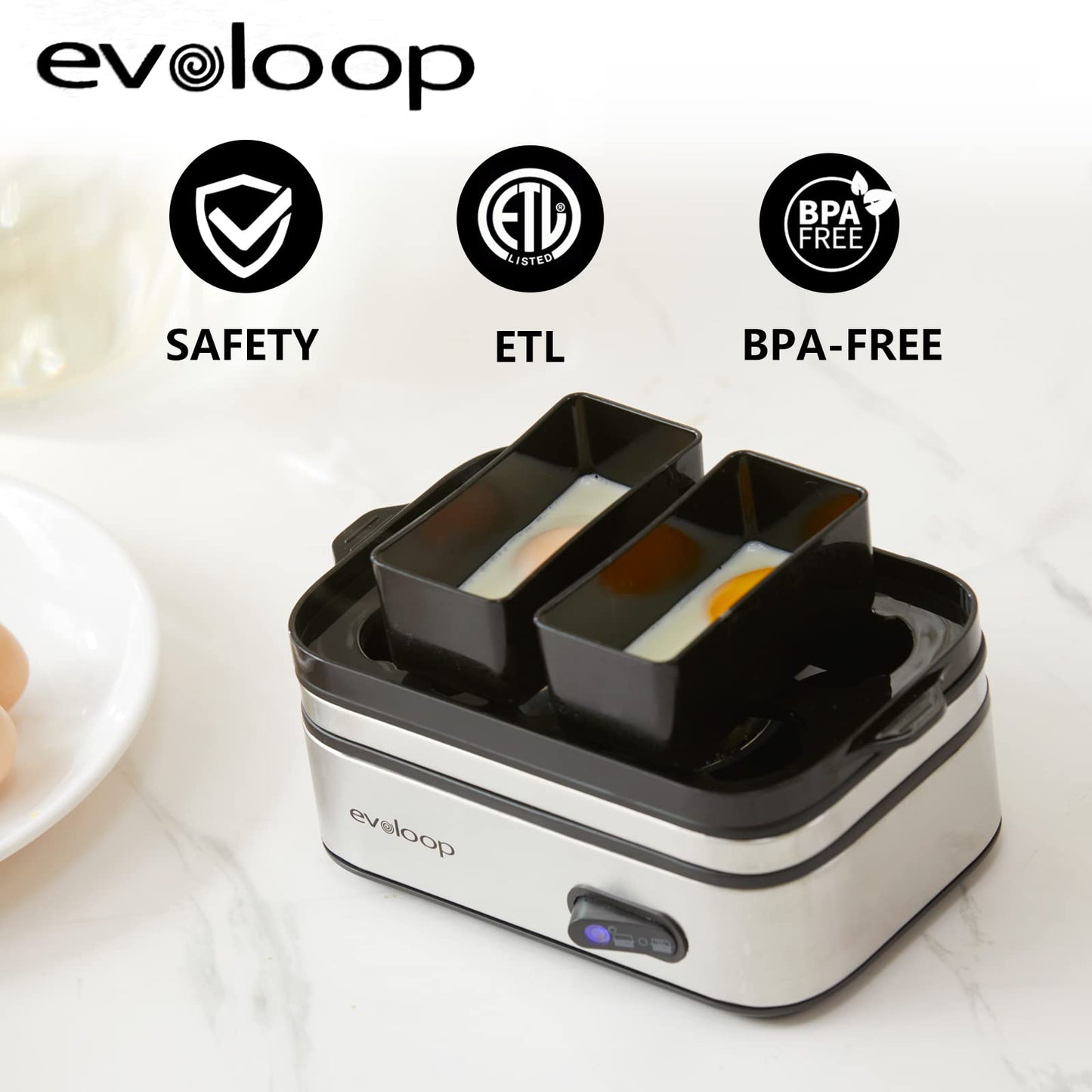 Rapid Egg Cooker Electric 6 Eggs Capacity, Soft, Medium, Hard Boiled, Poacher, Omelet Maker Egg Poacher With Auto Shut-Off, BPA Free
