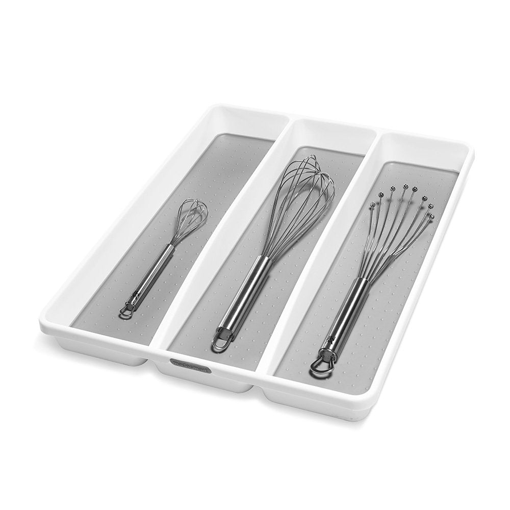 madesmart Klassische große Utensilienablage mit weichem Griff, rutschfeste Küchenschublade, Mehrzweck-Organisation für den Haushalt, BPA-frei, Granit