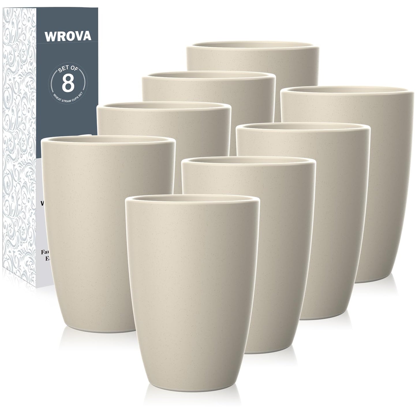 Wheat Straw Cups 8 PCS Good Alternative to Plastic Reusable Cups 20 oz Unbreakable Drinking Cup Reusable Dishwasher Safe Water Plastic Glasses Colorful Series