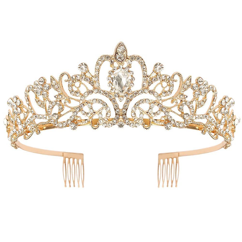 COCIDE Tiara Crystal Crowns Princess Rhinestone Crown with Combs Bride Headbands Bridal Wedding Prom Birthday Party Hair Accessories Jewelry for Women Girls (Silver)