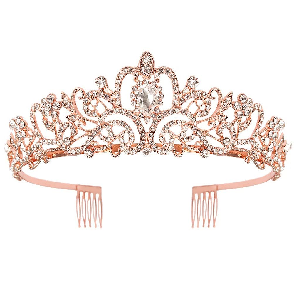 COCIDE Tiara Crystal Crowns Princess Rhinestone Crown with Combs Bride Headbands Bridal Wedding Prom Birthday Party Hair Accessories Jewelry for Women Girls (Silver)
