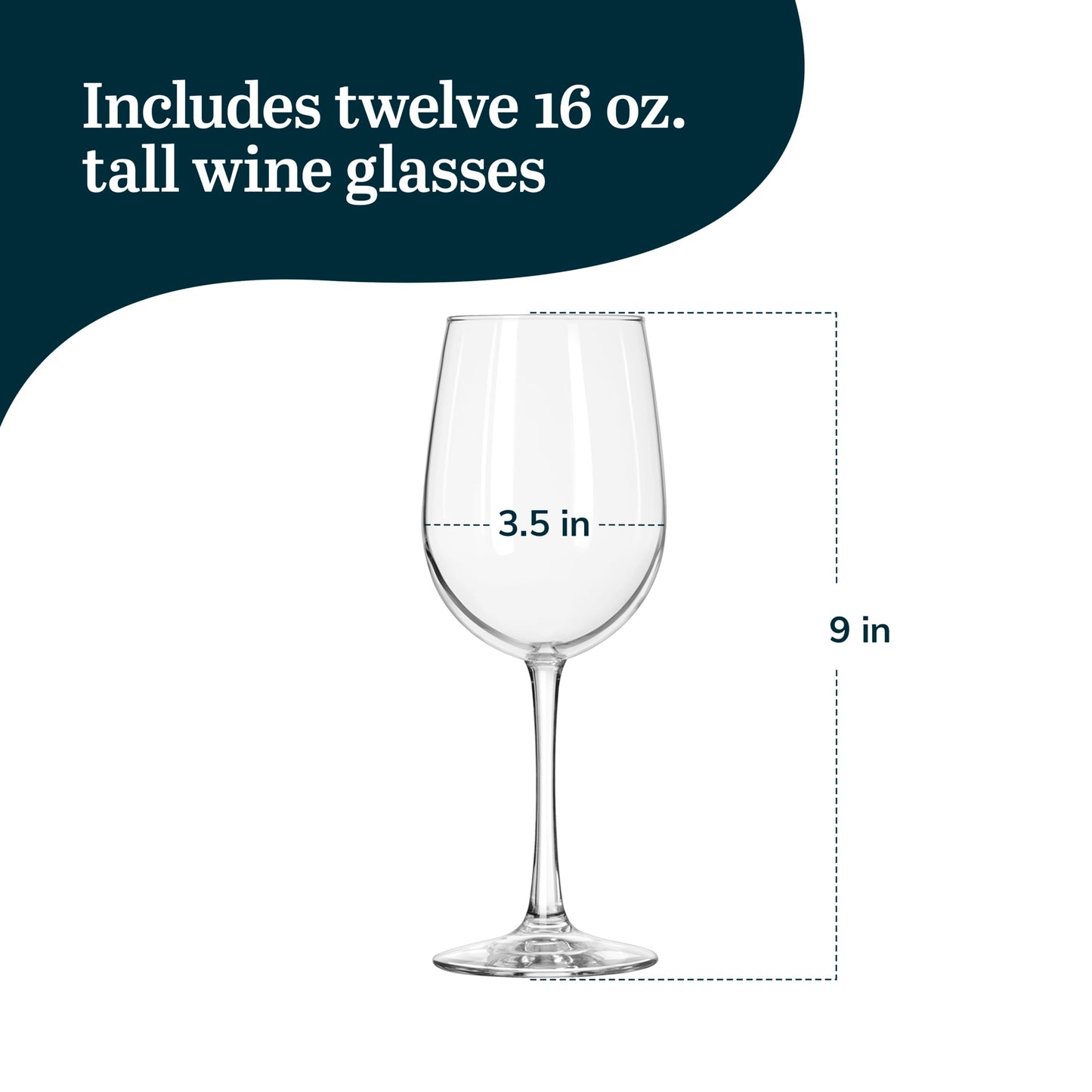 Libbey Vina Red Balloon Wine Glasses, 18.25 Oz Elegant Large Red Wine Glasses Set of 6, Long Stem Glass Wine Glasses for Weddings, Birthdays, and More