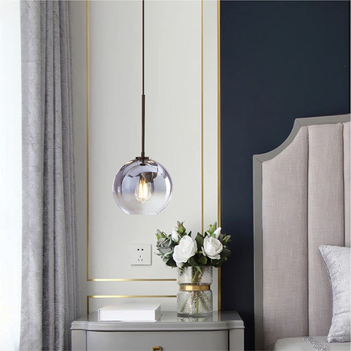 KCO Lighting Gold Cluster Pendelleuchte 3-flammige Cluster Pendelleuchte Große Glaspendelleuchten Kücheninsel Bubble Globe Kronleuchter Mid Century Modern Hängeleuchte