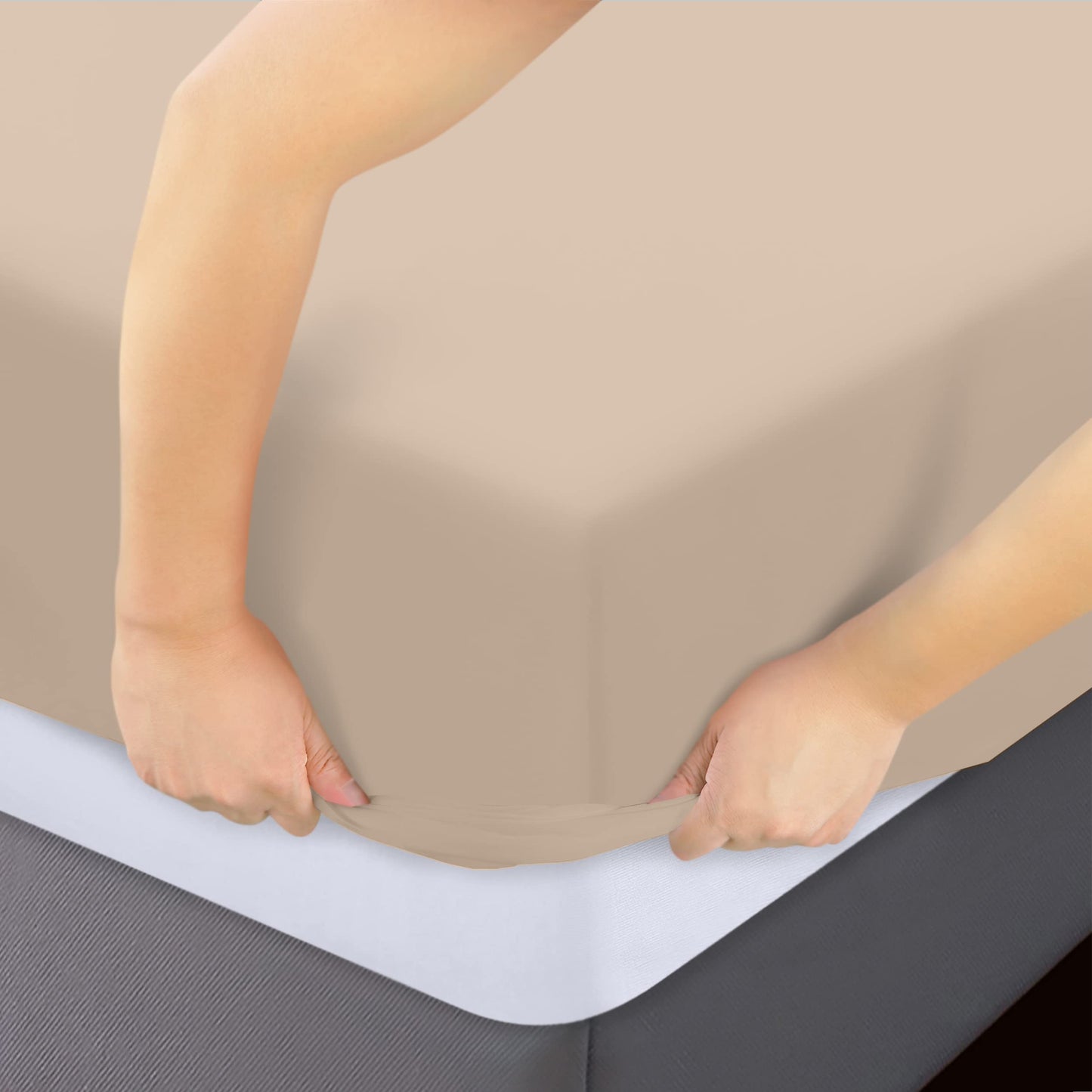 Utopia Bedding Spannbettlaken für Queensize-Betten – Großpackung mit 6 Spannbettlaken – weiche gebürstete Mikrofaser – tiefe Taschen – schrumpft und verblasst nicht – pflegeleicht (grau)