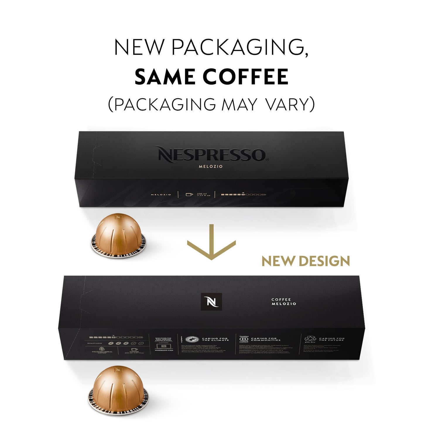 Nespresso-Kapseln Vertuo, Intenso, dunkel gerösteter Kaffee, Kaffeepads à 30 Stück, ergibt 225 ml.