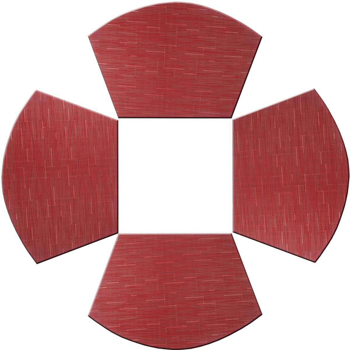 PIGCHCY Keilförmige Tischsets für den Esstisch, kreuzgewebt, waschbares Vinyl-Tischset, hitzebeständig, runde Tischsets, 4er-Set (Silbergrau)