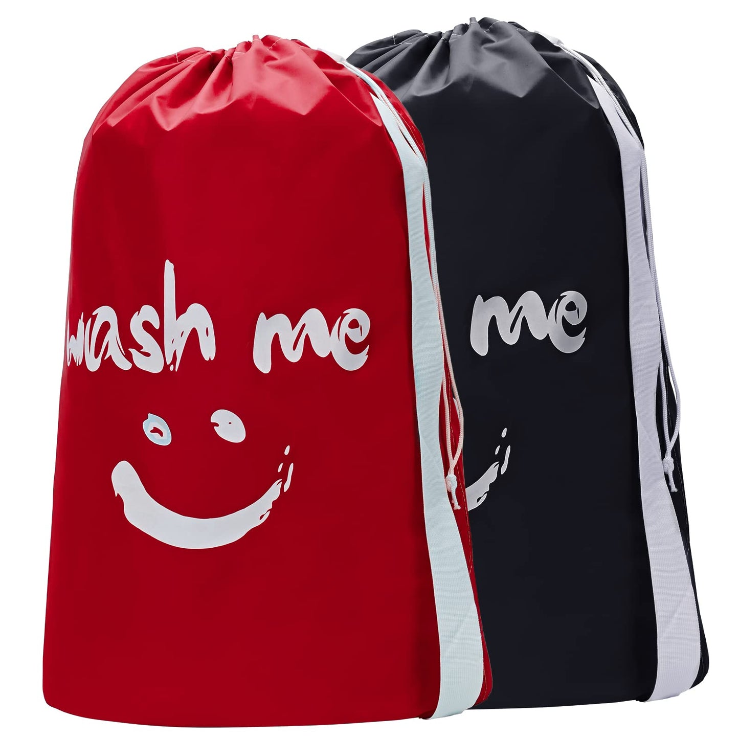 HOMEST 2 Pack XL Wash Me Travel Laundry Bag, Dirty Clothes Organizer, Large Enough to Hold 4 Loads of Laundry, Easy Fit a Laundry Hamper or Basket