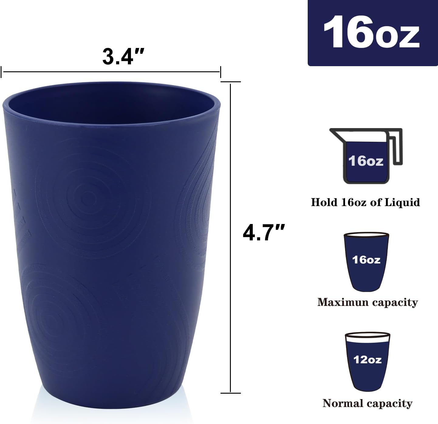 Homienly Becher mit Weizenstrohhalm, Plastikbecher, unzerbrechliche Trinkbecher, wiederverwendbare, spülmaschinenfeste Wassergläser, stapelbare Plastik-Wasserbecher in mehreren Farben (20 OZ, 8 Stück)