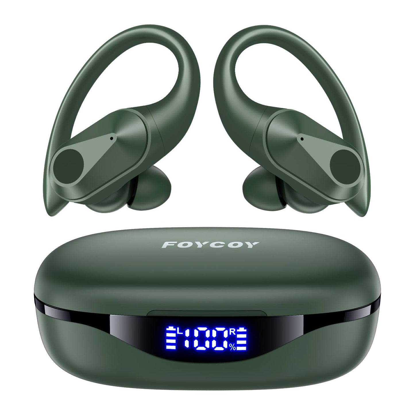 Wireless Earbuds Bluetooth Headphones 90Hrs Playtime Ear Buds IPX7 Waterproof Sports Earphones Wireless Charging Case Over-Ear Earhooks Headest