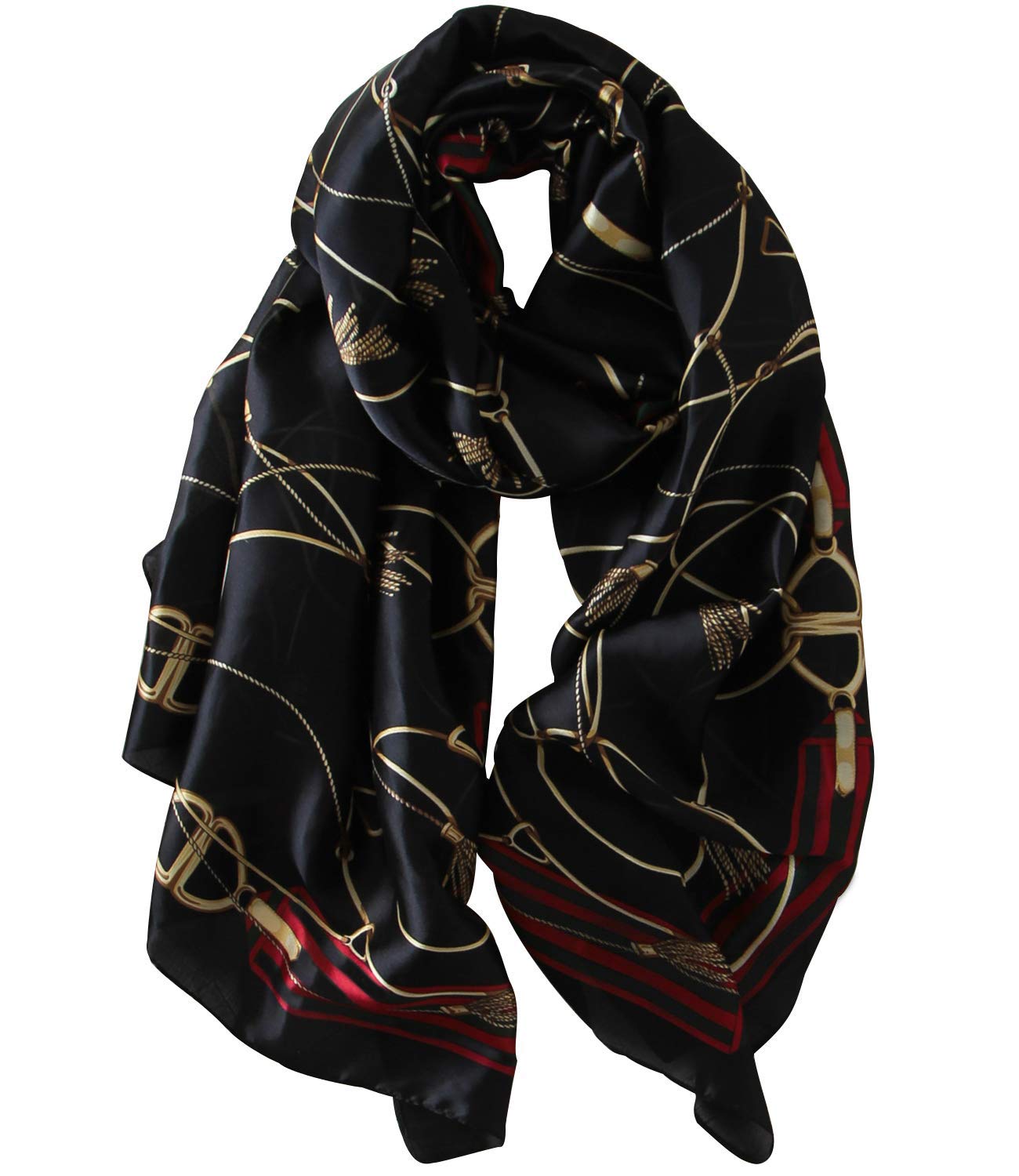 NUWEERIR Damen-Schal, 100 % großer Maulbeerseide, langer Satin-Schal, modischer Designer-Schal, leichte Wickel