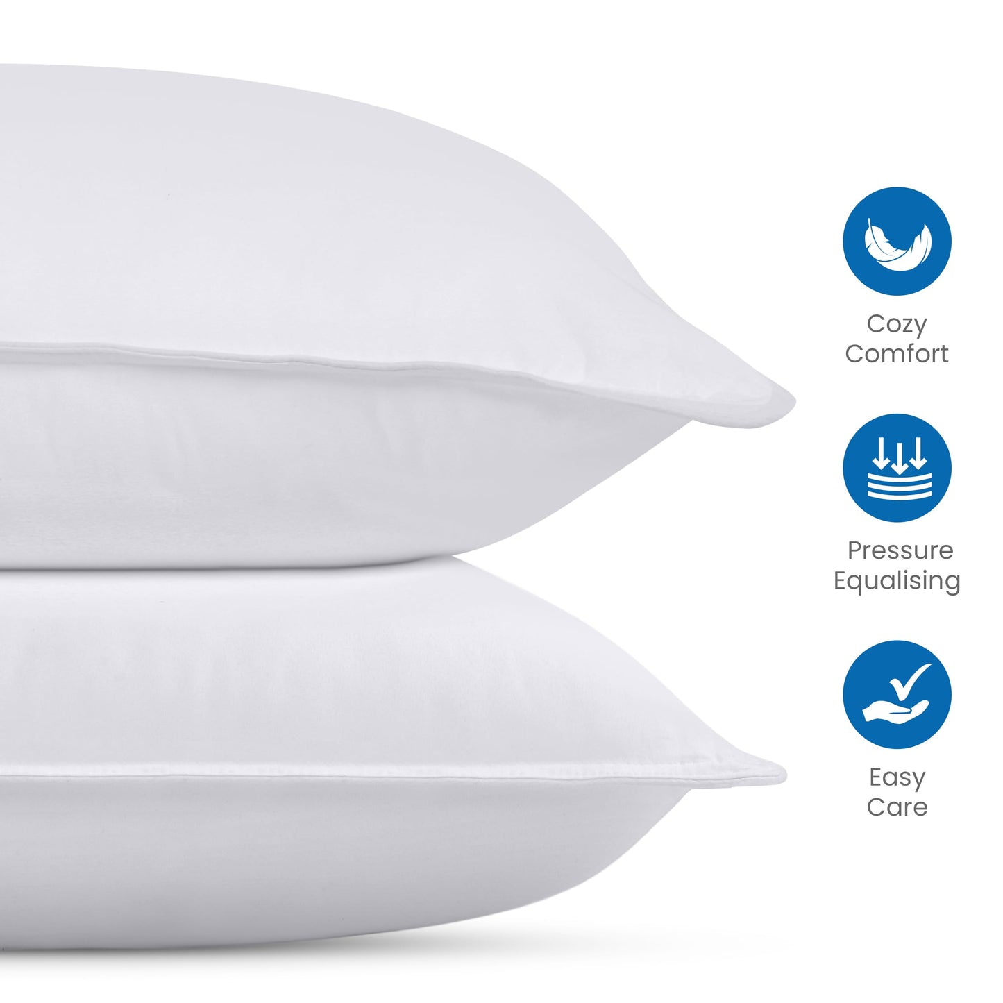 Utopia Bedding Bettkissen zum Schlafen (weiß), Queen Size, 2er-Set, Hotelkissen, Kühlkissen für Seiten-, Rücken- oder Bauchschläfer