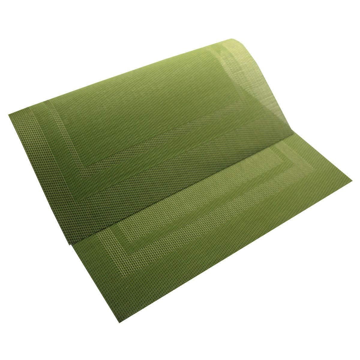 PIGCHCY Keilförmige Tischsets für den Esstisch, kreuzgewebt, waschbares Vinyl-Tischset, hitzebeständig, runde Tischsets, 4er-Set (Silbergrau)