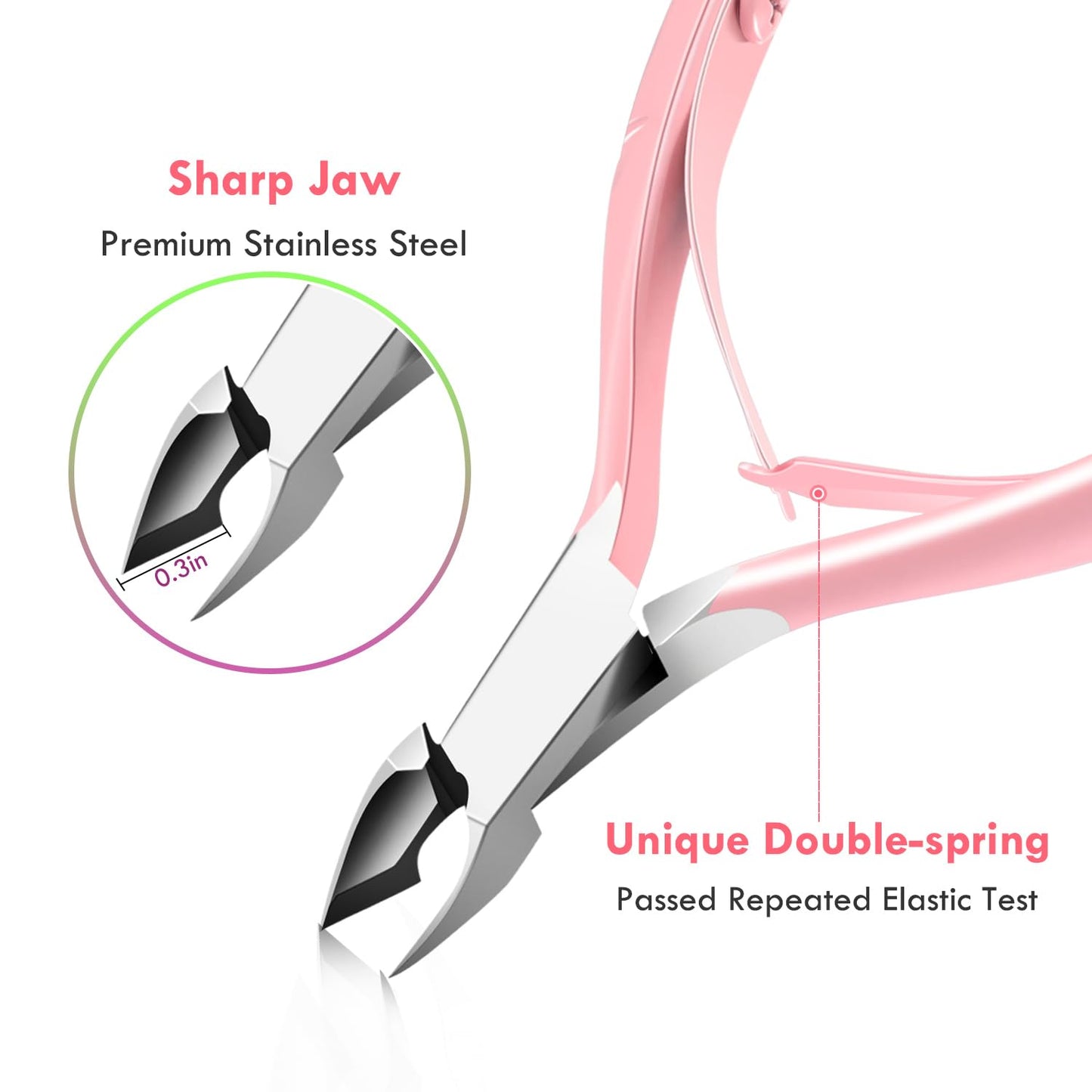 3-Piece Rainbow Cuticle Care Kit – Precision Trimmer, Dual-Head Pusher & Scraper | Surgical-Grade Stainless Steel