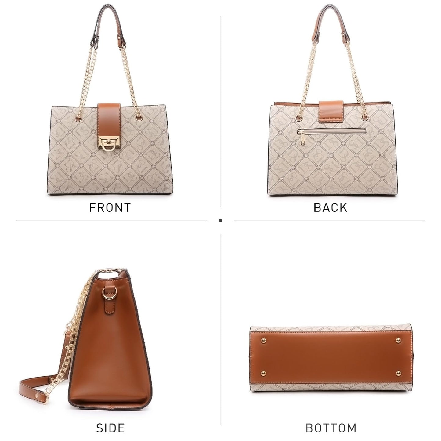 Dasein Lederhandtasche, Tragetasche, Hobo-Tasche für Damen, Schultertasche, Henkeltasche oben, Umhängetasche mit passender Clutch
