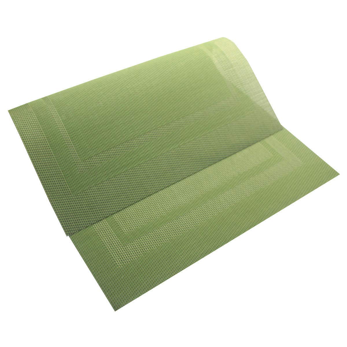 PIGCHCY Keilförmige Tischsets für den Esstisch, kreuzgewebt, waschbares Vinyl-Tischset, hitzebeständig, runde Tischsets, 4er-Set (Silbergrau)