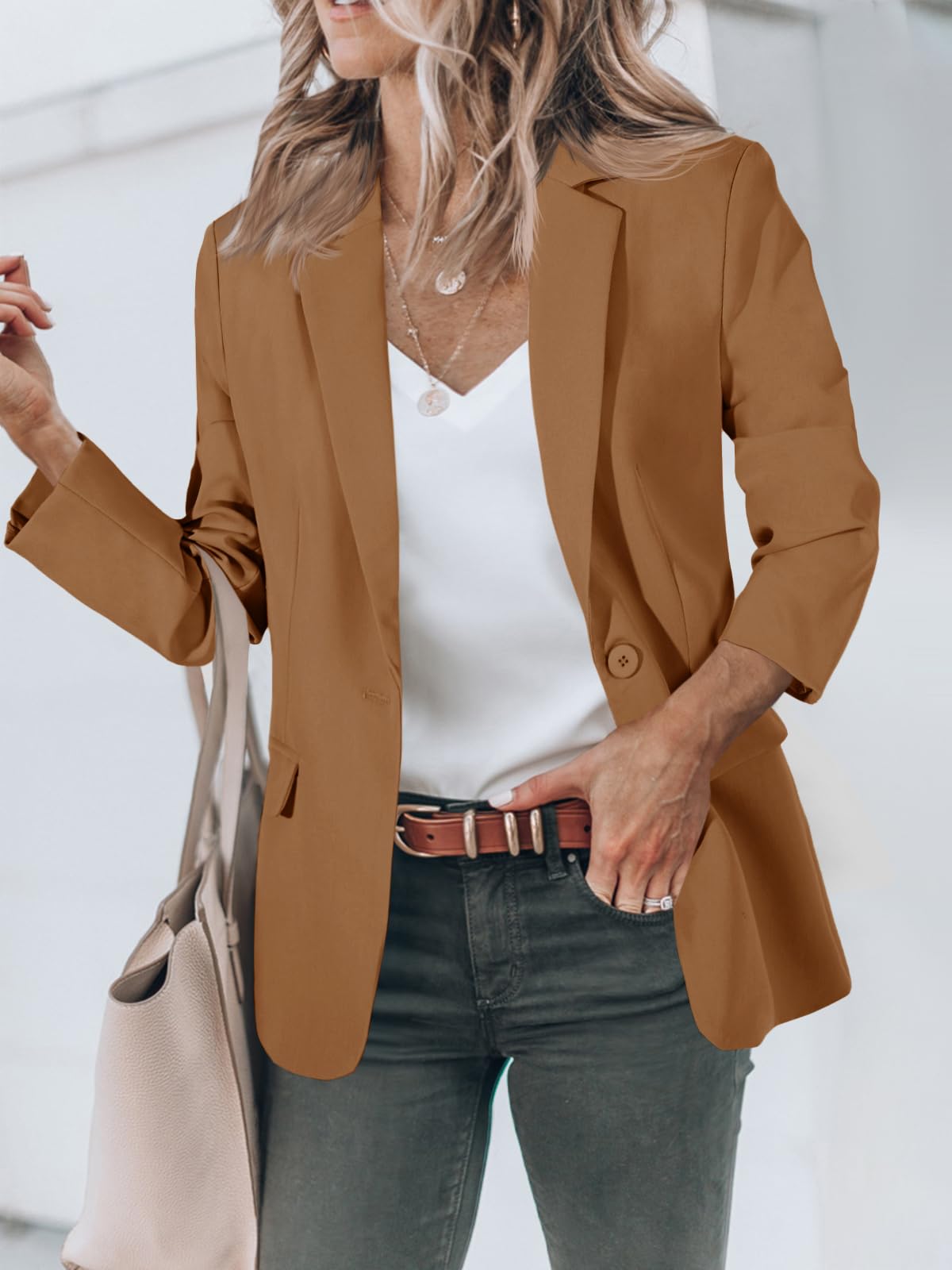 Blazers pour femmes Cicy Bell Vestes de costume à manches longues ouvertes sur le devant Tenues décontractées pour le travail