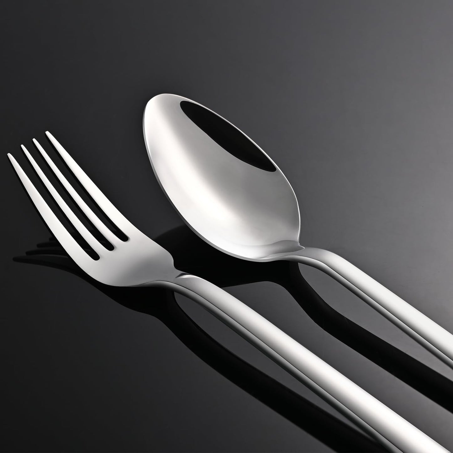 KINGSTONE Besteckset, 20-teiliges Besteckset für 4 Personen, Besteck aus Edelstahl 18/10, hochglanzpoliert, spülmaschinenfest, für Zuhause, Restaurant, Hochzeit, Party (Silber, 20-teilig für 4)