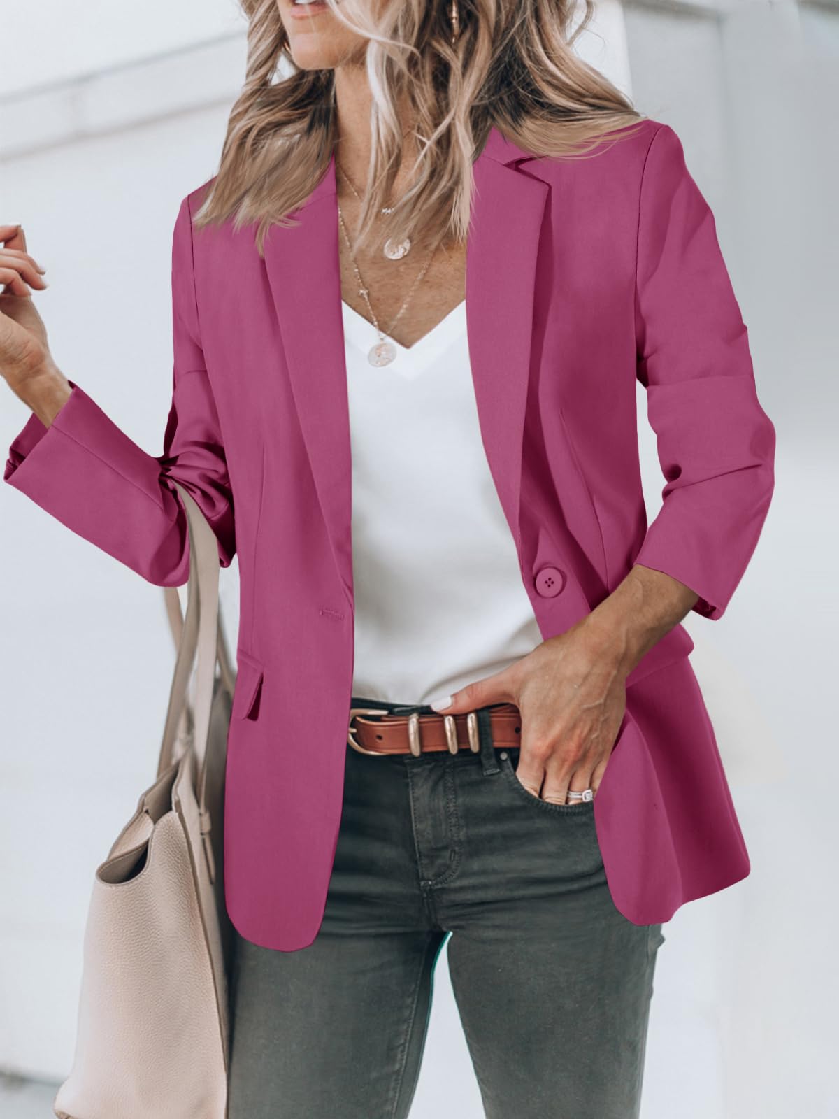 Blazers pour femmes Cicy Bell Vestes de costume à manches longues ouvertes sur le devant Tenues décontractées pour le travail
