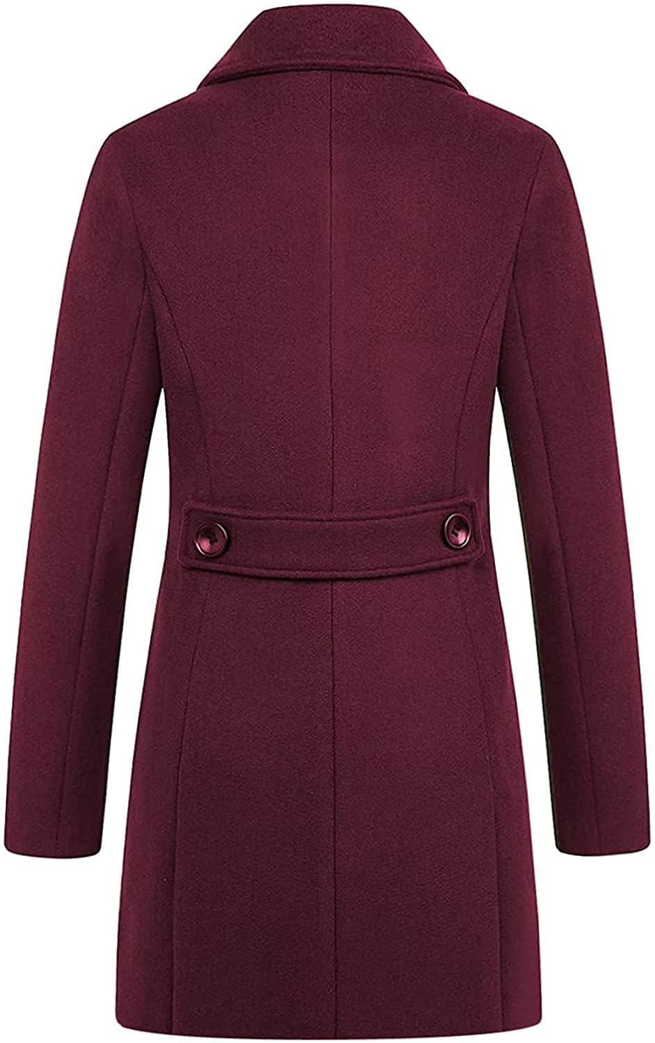 chouyatou Eleganter, zweireihiger Übermantel aus Wollmischung für Damen mit Reverskragen