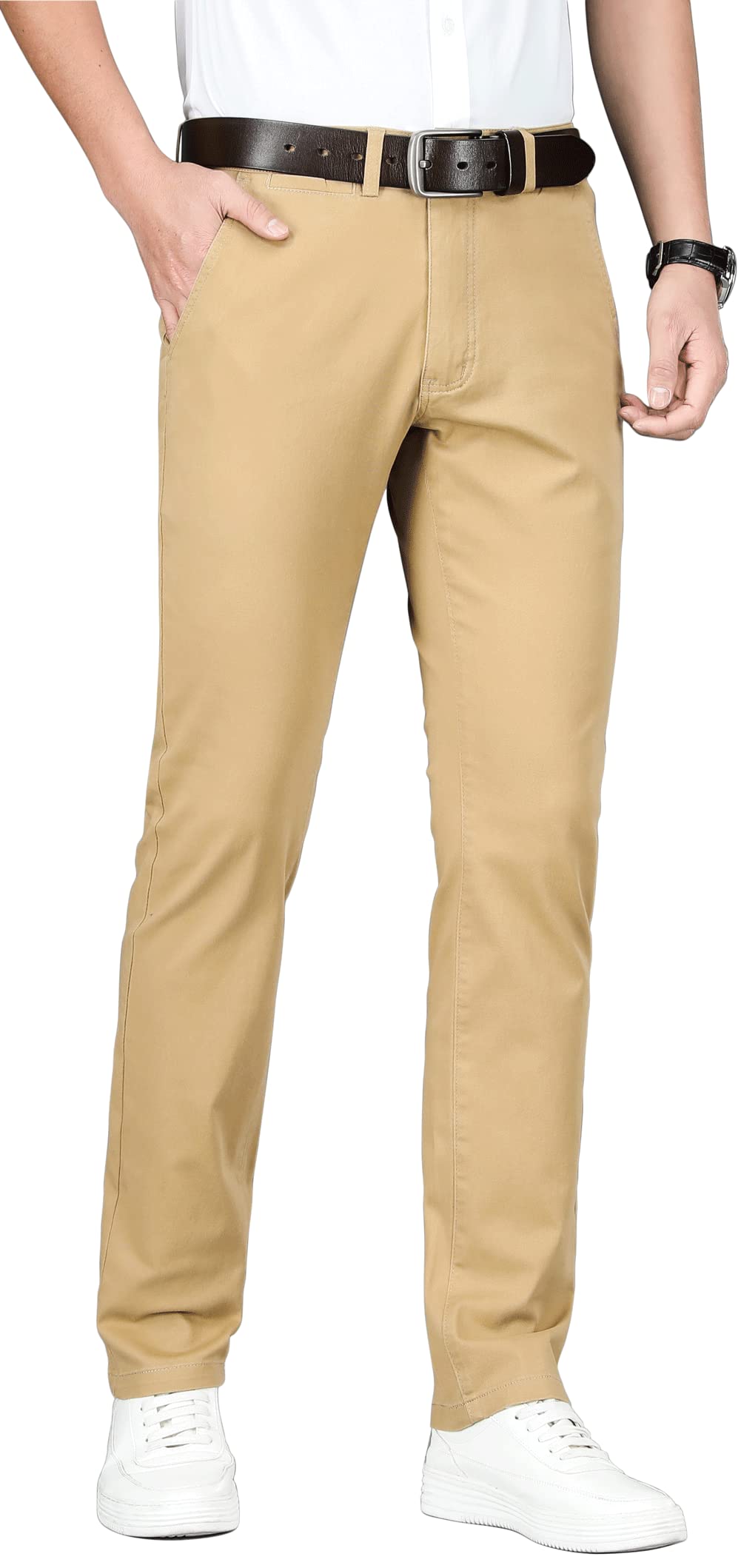 ESSYSHE Men’s Slim Fit Chino Pants Stretch Casual Khaki Pants for Men