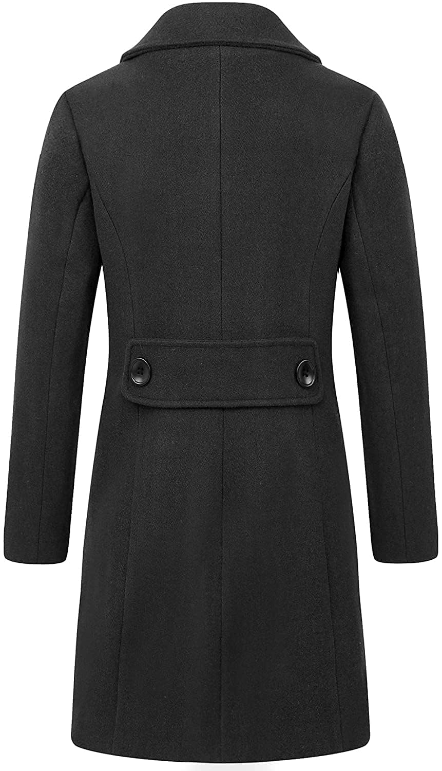 chouyatou Eleganter, zweireihiger Übermantel aus Wollmischung für Damen mit Reverskragen