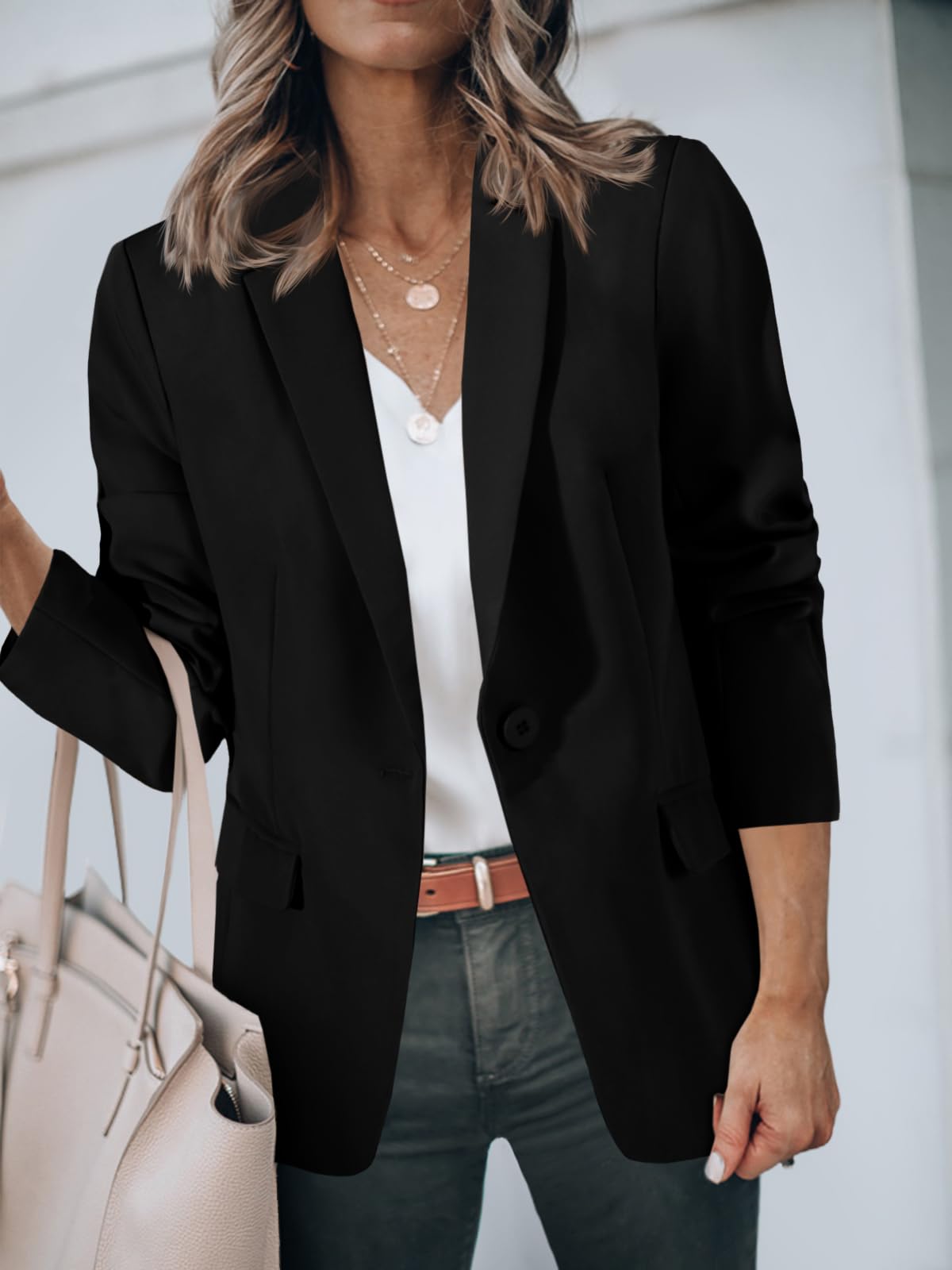Blazers pour femmes Cicy Bell Vestes de costume à manches longues ouvertes sur le devant Tenues décontractées pour le travail