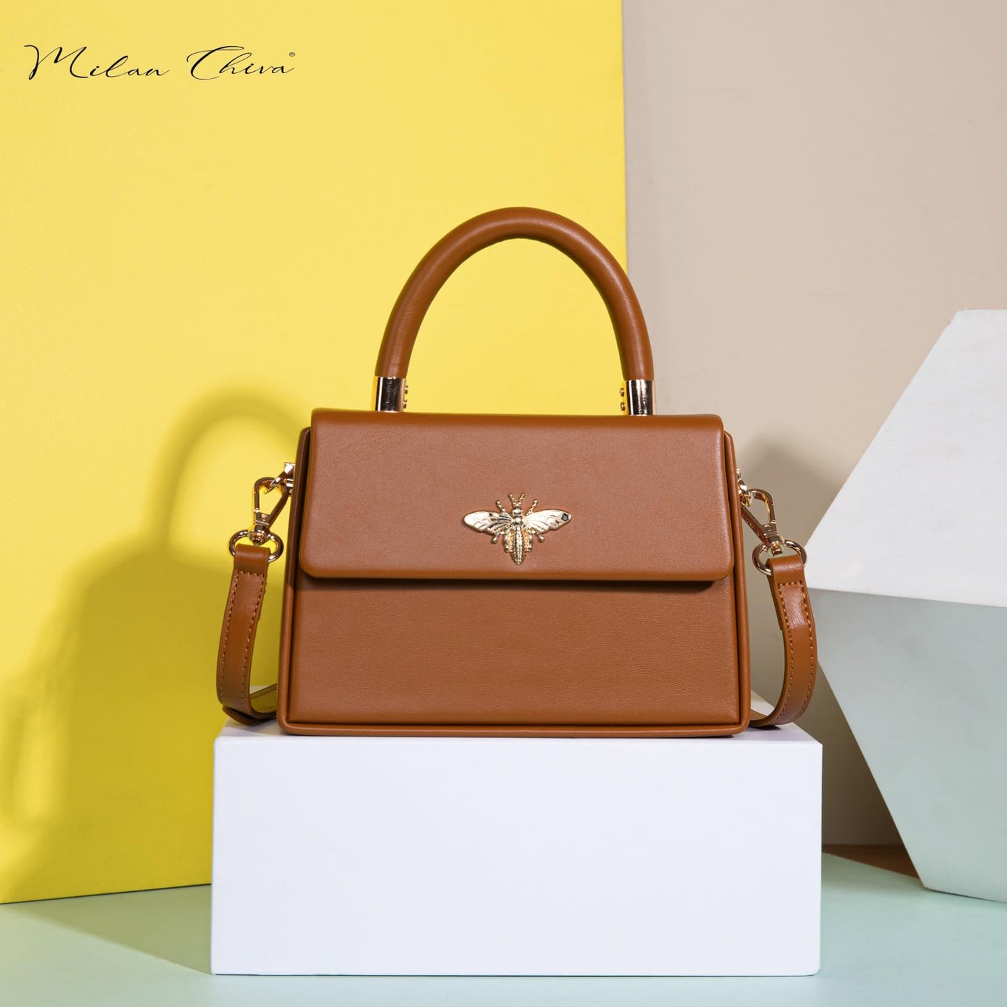Milan Chiva Kleine Geldbörse mit Henkel für Damen, Mini-Umhängetasche, elegante quadratische Tasche