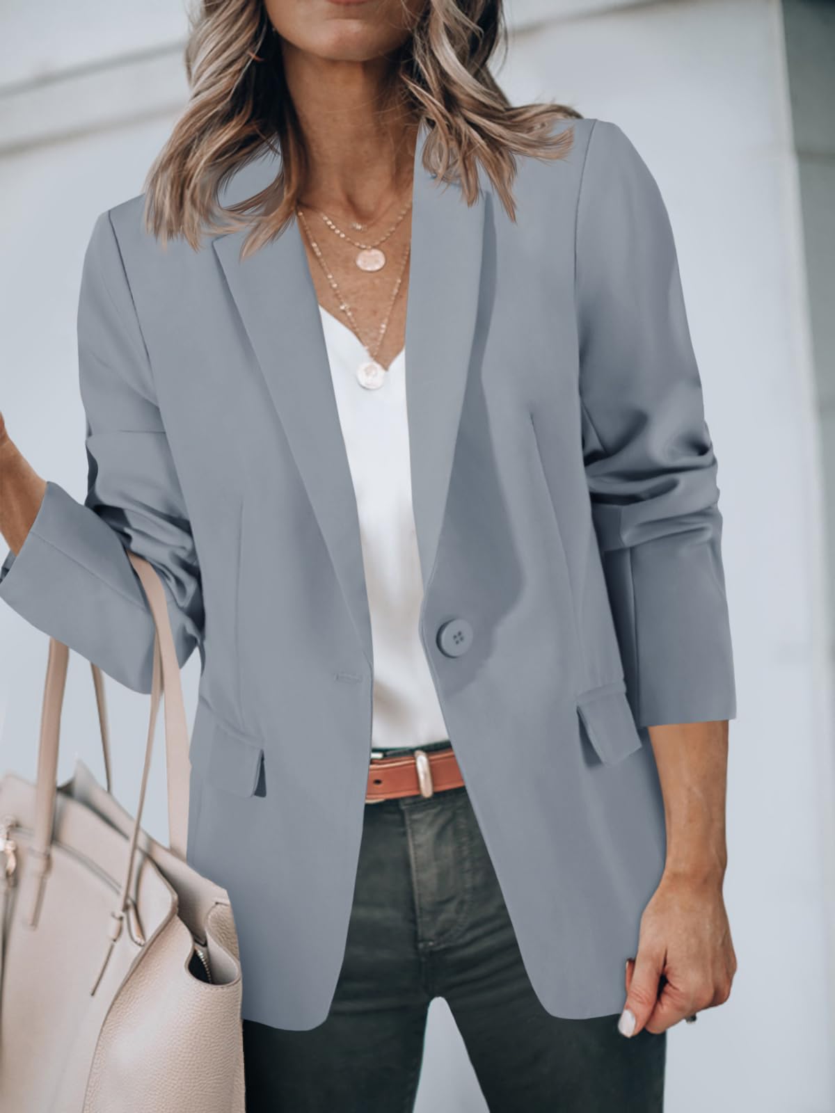 Blazers pour femmes Cicy Bell Vestes de costume à manches longues ouvertes sur le devant Tenues décontractées pour le travail