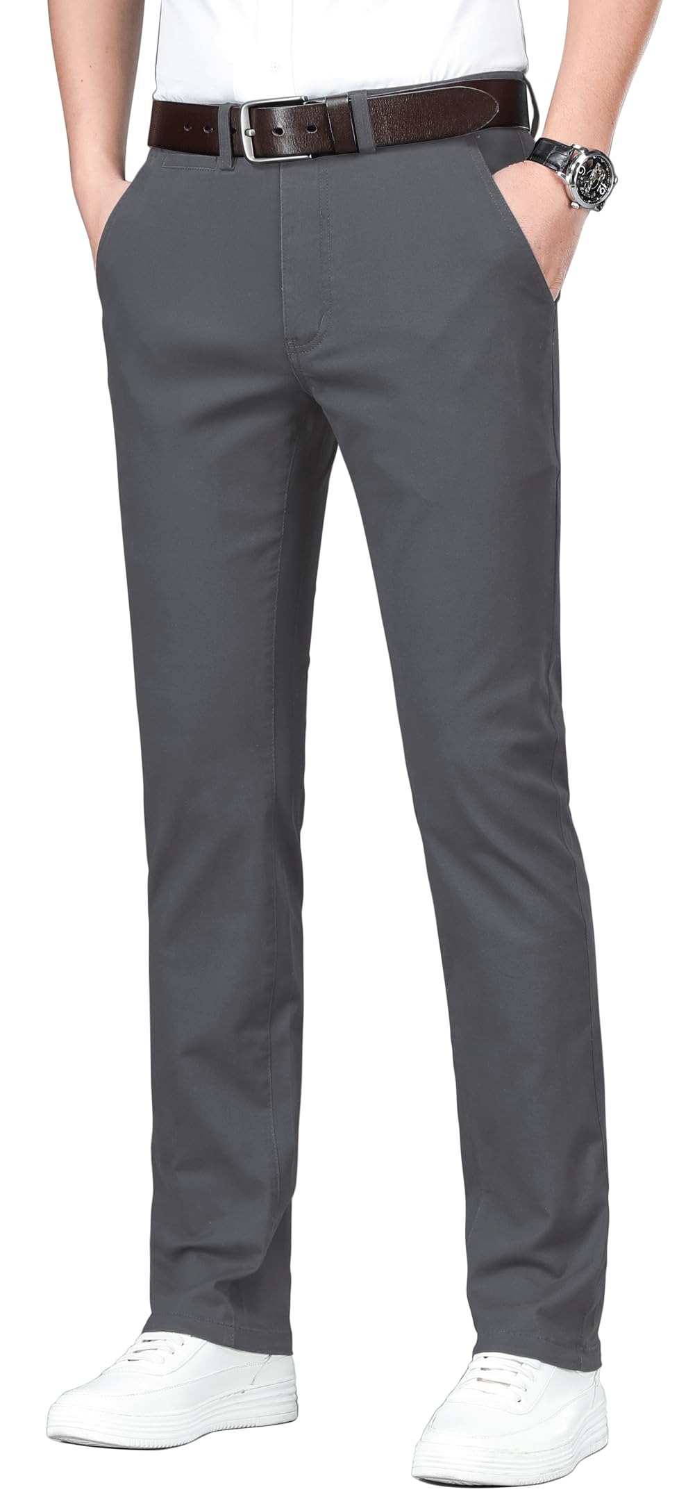 ESSYSHE Men’s Slim Fit Chino Pants Stretch Casual Khaki Pants for Men