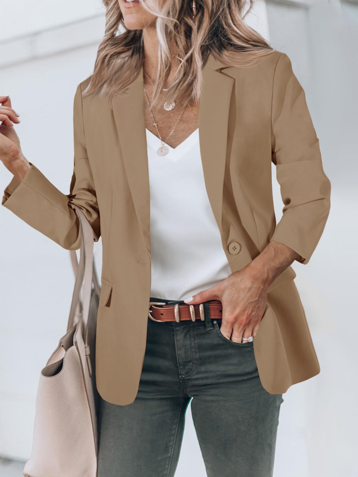 Blazers pour femmes Cicy Bell Vestes de costume à manches longues ouvertes sur le devant Tenues décontractées pour le travail