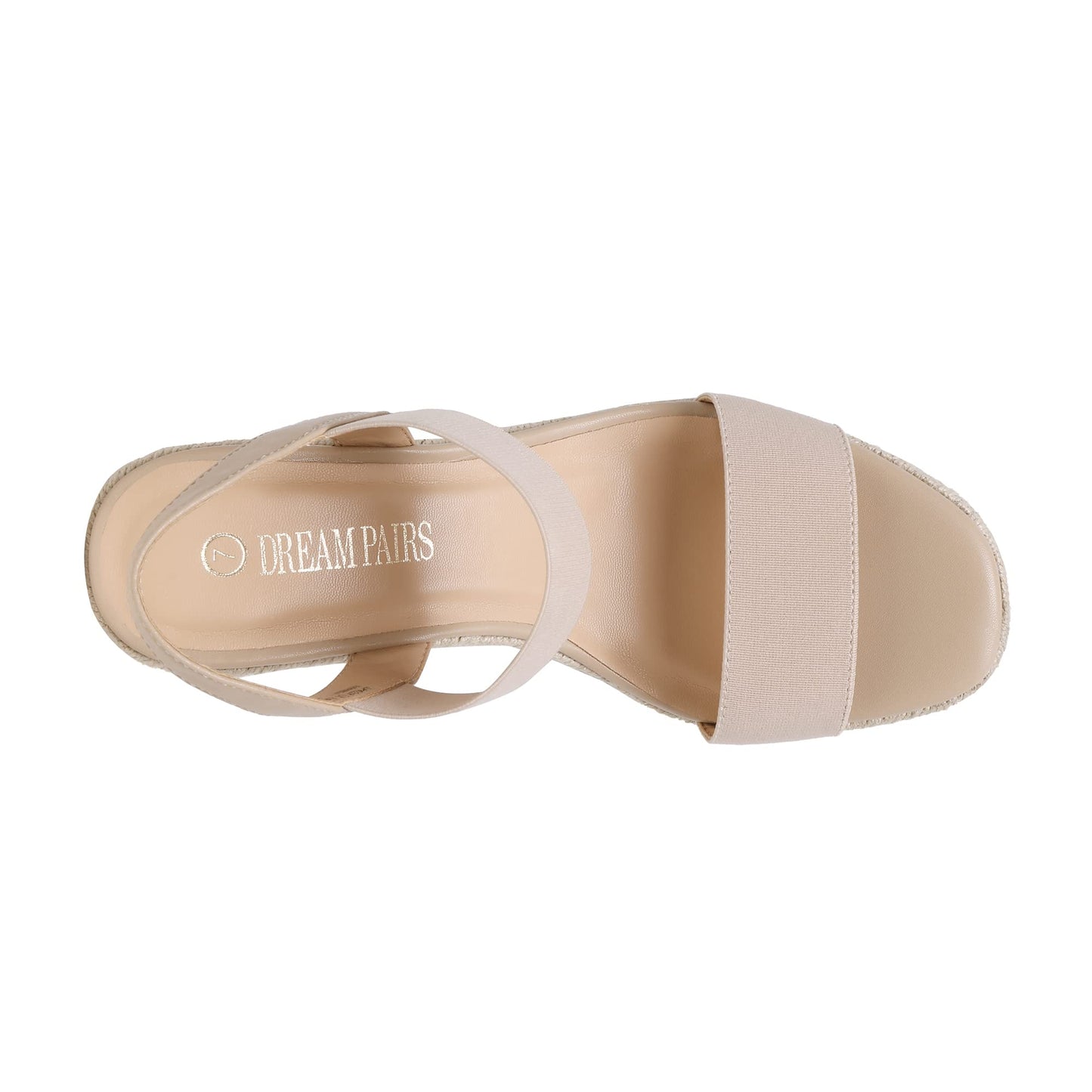 DREAM PAIRS Damen Espadrilles mit offener Spitze, elegante Plateausandalen, Schlupfsandalen mit elastischem Knöchelriemen und Keilabsatz