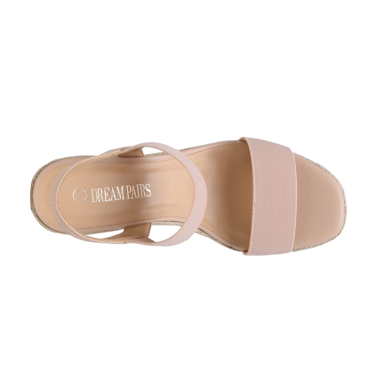 DREAM PAIRS Damen Espadrilles mit offener Spitze, elegante Plateausandalen, Schlupfsandalen mit elastischem Knöchelriemen und Keilabsatz