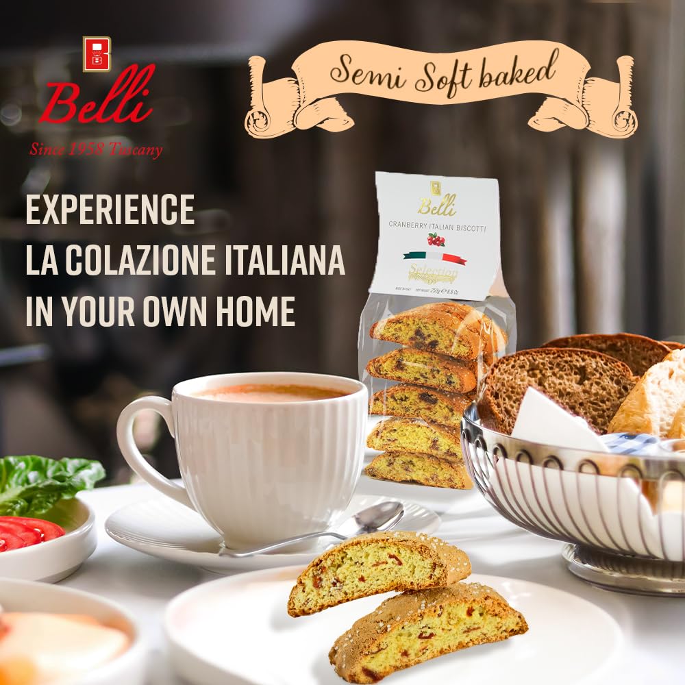 Italian Almond Biscotti | Made in Tuscany, Italy | Belli Traditional Semi Soft Biscuits